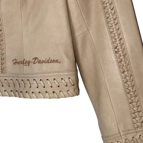 Rare Women's Authentic Harley Davidson Tan leather Jacket Small NWT​​​​​​​​ - Picture 6 of 8